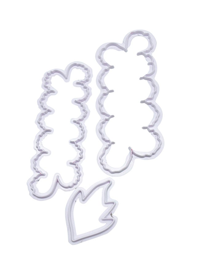 طقم قوالب كيك مدمجة بتصميم ثلاثي الأبعاد على شكل قرنفل من 3 قطع أبيض 16x2x6.50سم - Image 1