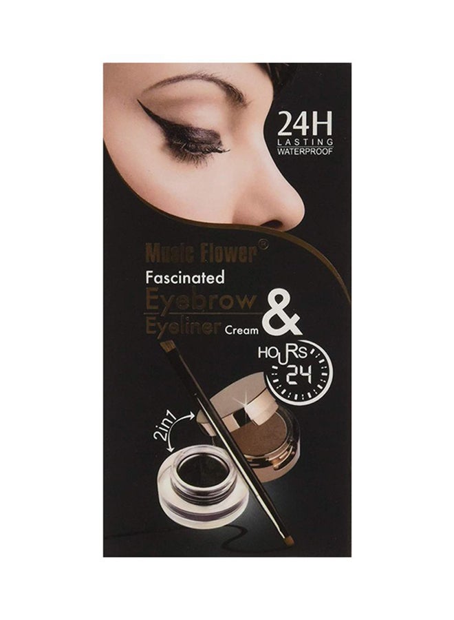 Music Flower - 2-In-1 Eyeliner And Eyebrow Cream Black/Brown - Image 1