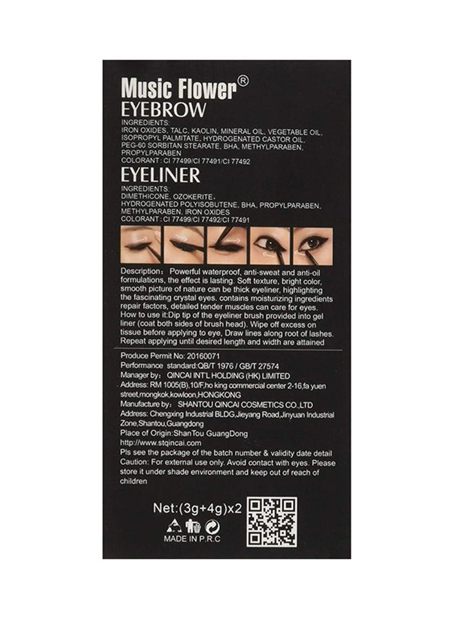 Music Flower - 2-In-1 Eyeliner And Eyebrow Cream Black/Brown - Image 1