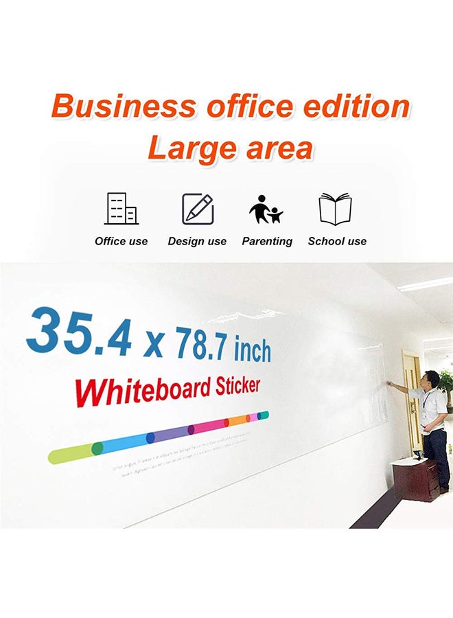 Generic Self- Adhesive Whiteboard Sticker,35.4x78.7 inch White  - Image 2