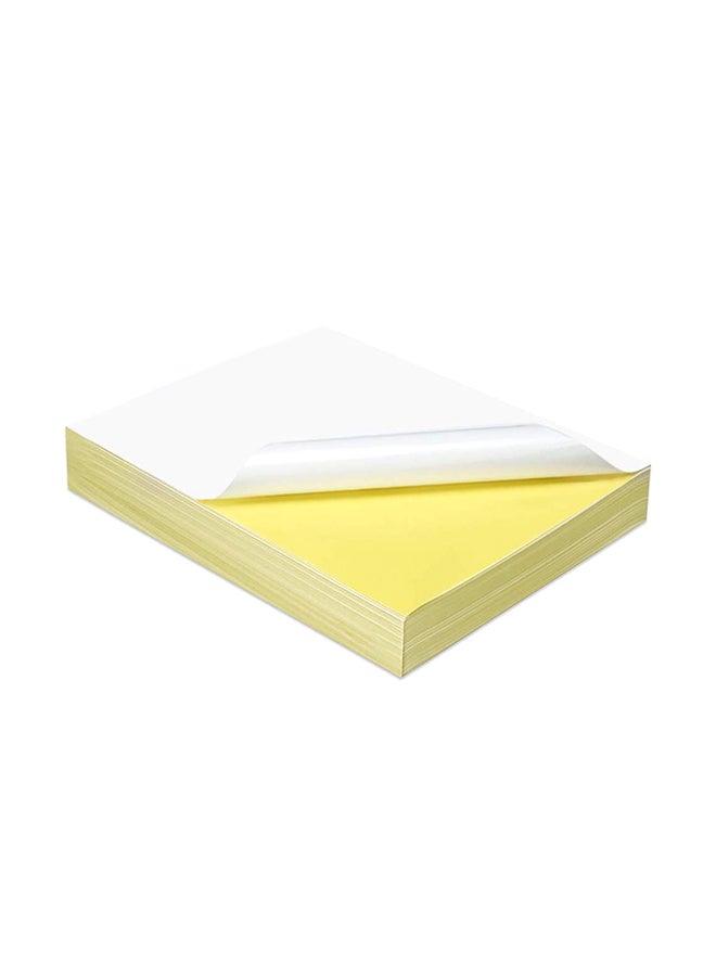 Generic - 50-Sheet Glossy Sticker Paper for Inkjet and Laser Printer White - Image 1