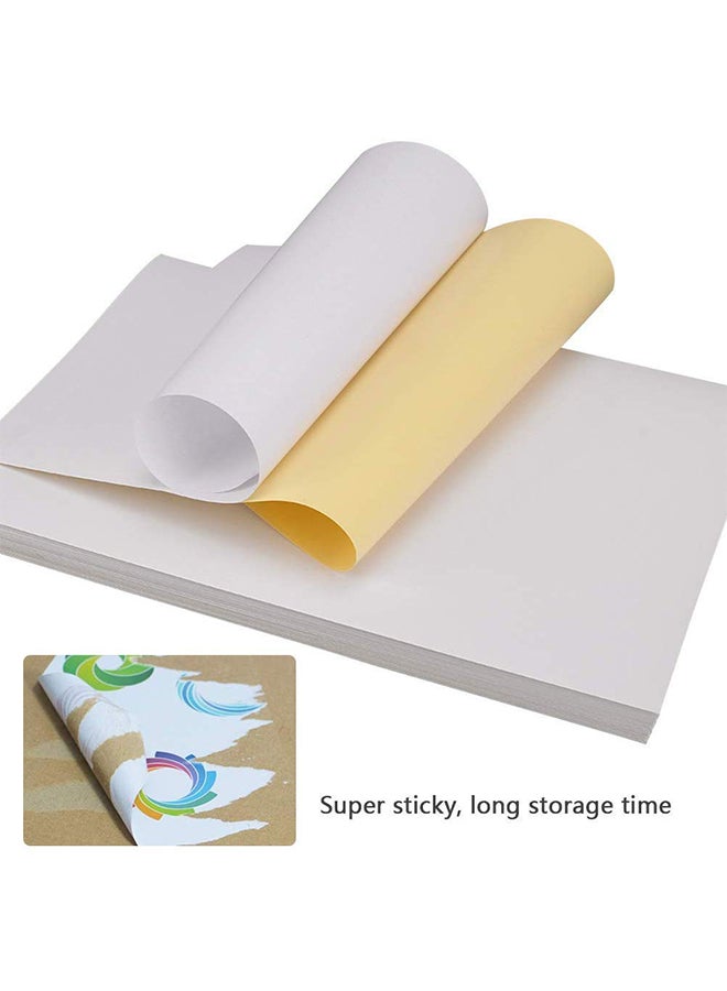 Generic - 50-Sheet Glossy Sticker Paper for Inkjet and Laser Printer White - Image 1