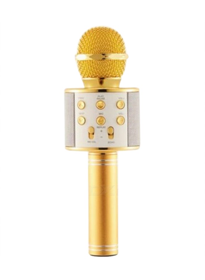 Bluetooth Karaoke Microphone WS-858 10002 Gold/White - Image 1