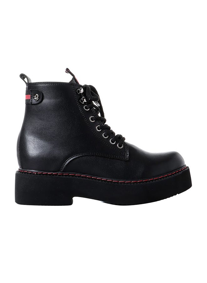 Levent Leather Lace Up Ankle Boot Black - Image 1