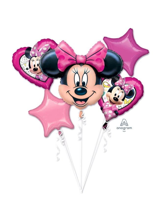 Anagram International 5-Piece Minnie Mouse Happy Helper Foil Balloon Bouquet 3623201  - Image 2