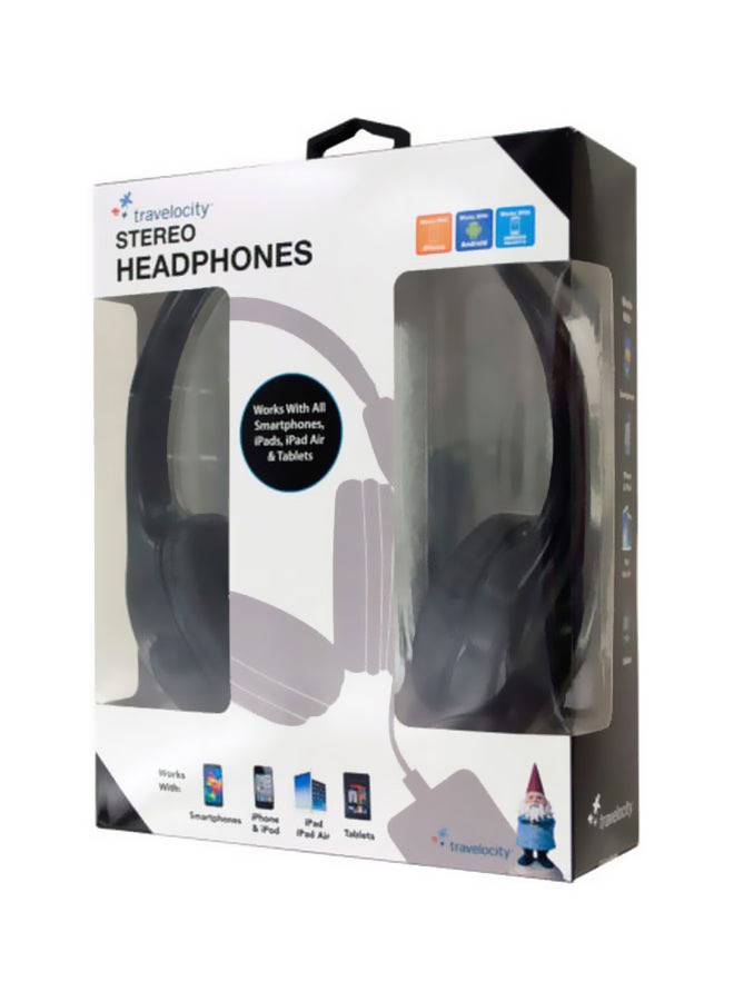 Over-Ear Padded Stereo Headphones Black - Image 2