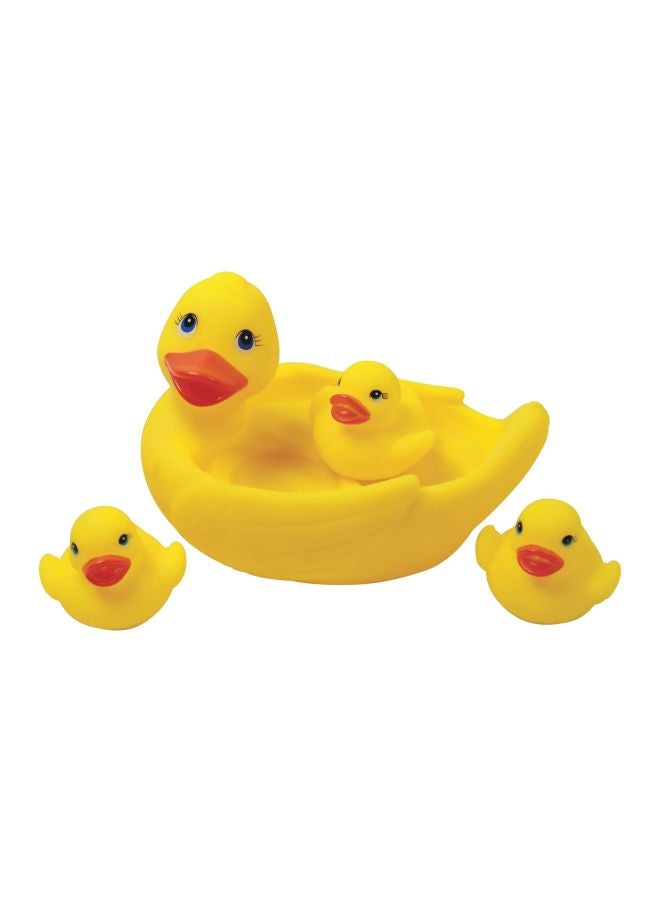 Playmaker Toys 4-Piece Rubber Duck With Duckling Bath Toy Set 2117 