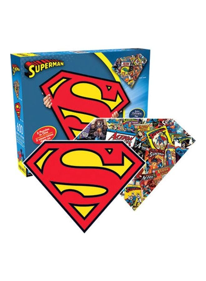 Aquarius 600-Piece 2-Sided Shaped Superman Logo Puzzle 75017  - Image 1