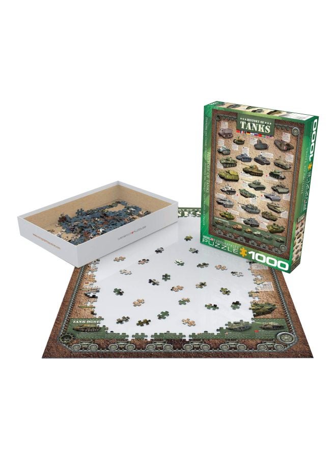 يورو جرافيكس مجموعة بازل تركيب الصور المقطعة بتصميم تاريخ الدبابات مكونة من 1000 قطعة طراز 6000-0381 - Image 1