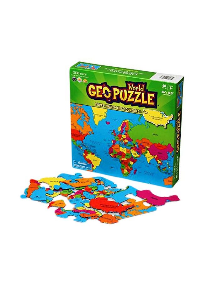 Geotoys 68-Piece World Geo Jigsaw Puzzle GEO 106