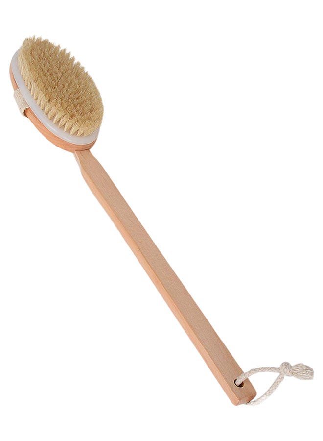 Generic Exfoliating Long Handle Shower Body Brush Brown/White/Beige 