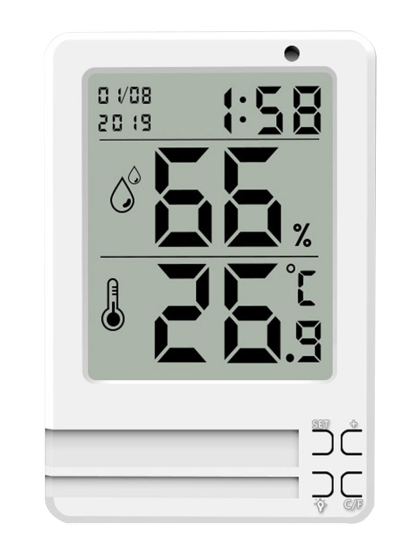 Electronic Temperature Humidity Meter White