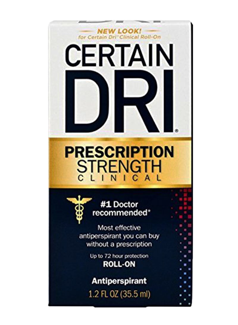 CERTAIN DRI Prescription Strength Clinical Body Roll-On Deodorant 35.5ml 