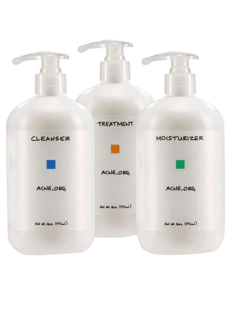 Acne.org 3-Piece The Regimen Acne Treatment Set 3 x 472ml - Image 1