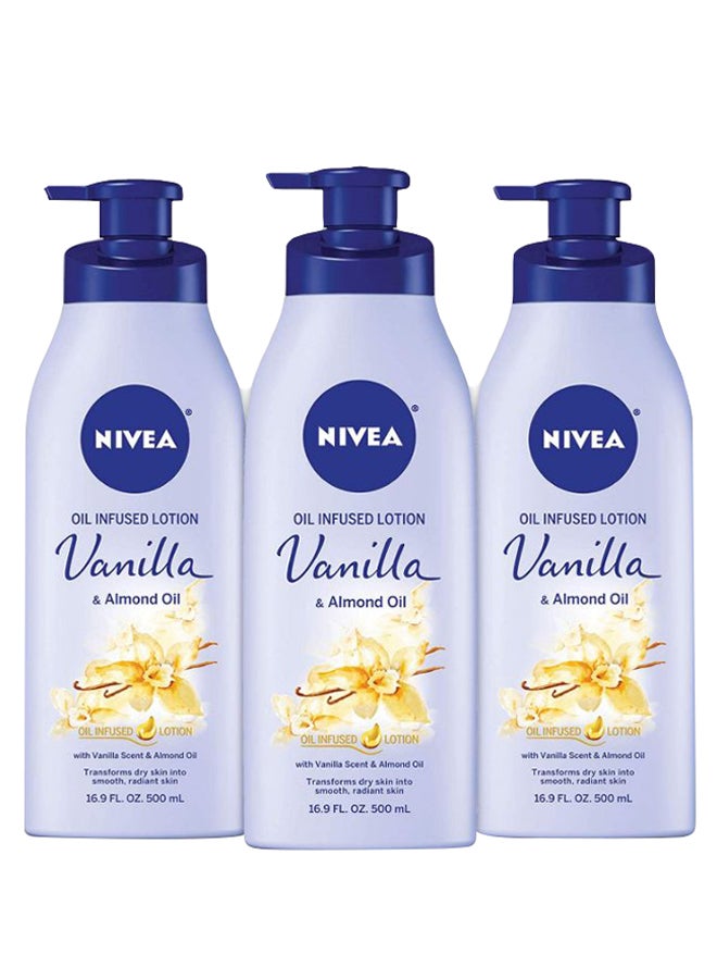 Nivea Pack Of 3 Vanilla And Almond Oil Infused Body Lotion 3 x 500ml