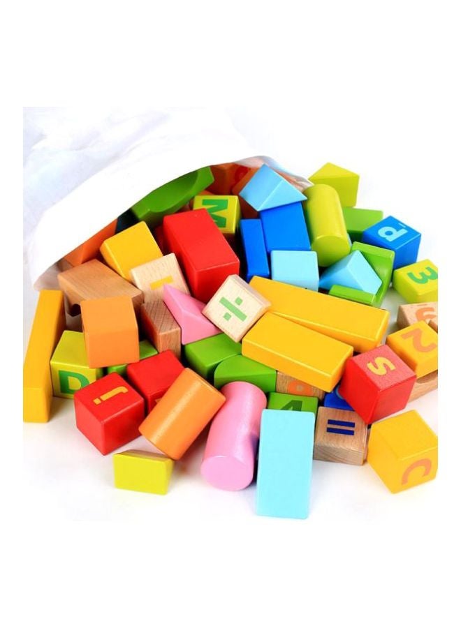 مجموعة مكعبات خشبية بتصميم الحروف الأبجدية مكونة من 96 قطعة . - Image 3