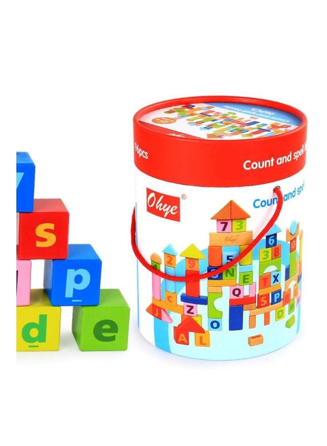 مجموعة مكعبات خشبية بتصميم الحروف الأبجدية مكونة من 96 قطعة . - Image 5