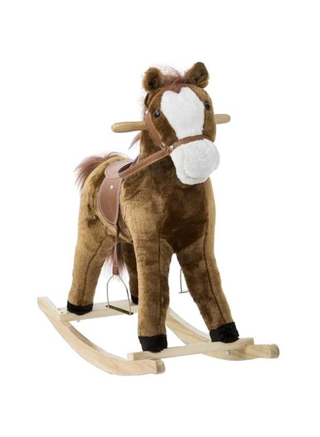Rocking Rider Plush Stuffed Rocking Horse Toddler Ride On Toy For Kids - Image 1
