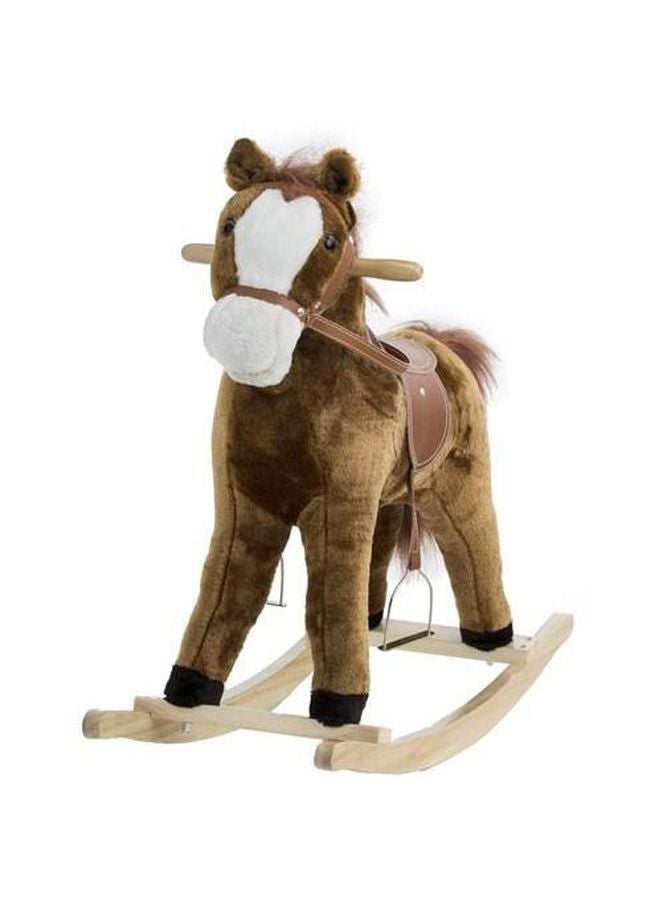 Rocking Rider Plush Stuffed Rocking Horse Toddler Ride On Toy For Kids - Image 2