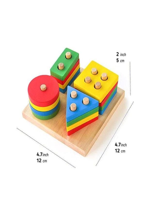17-Piece Wooden Shape Shorter Puzzle Block - Image 2