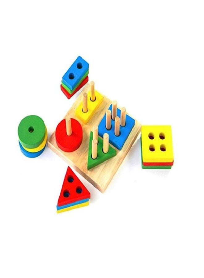17-Piece Wooden Shape Shorter Puzzle Block - Image 3