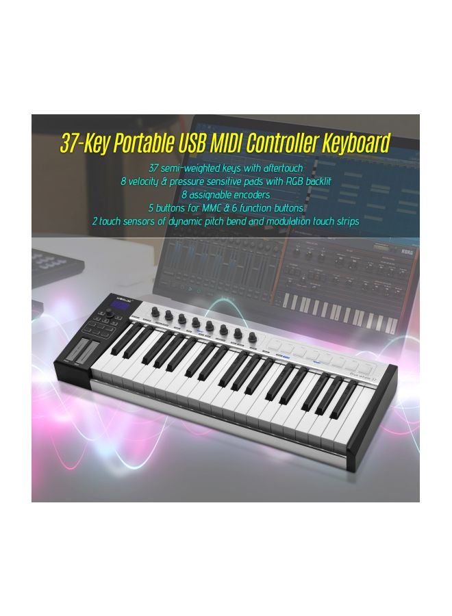 WORLDE - 37-Keys Portable USB MIDI Controller Keyboard - Image 1