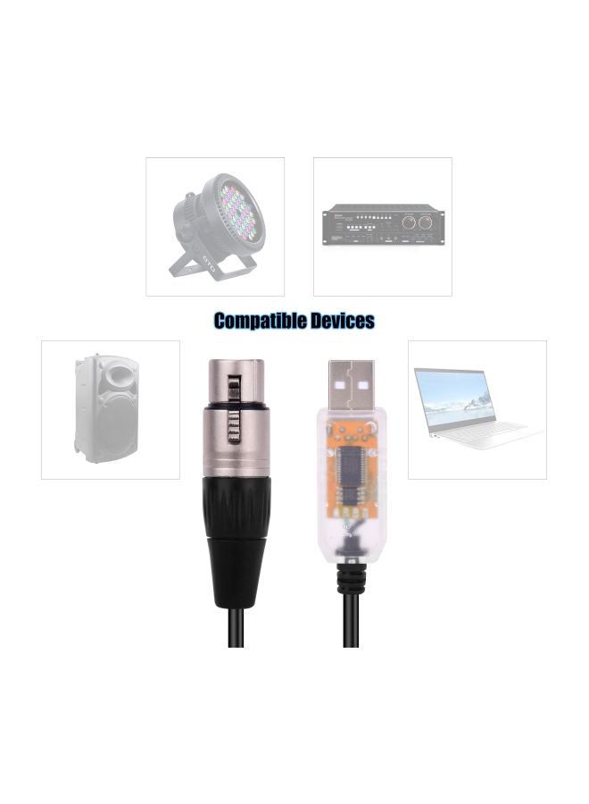 Generic USB To 3-Pin XLR Female Stage LED Control Converter Cable  - Image 3