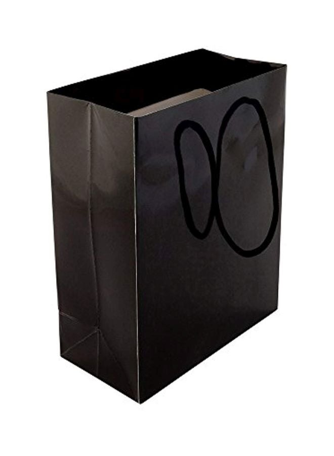 Restaurantware 10-Piece Paper Gift Bag Set 14x9.5 inch Black - Image 1