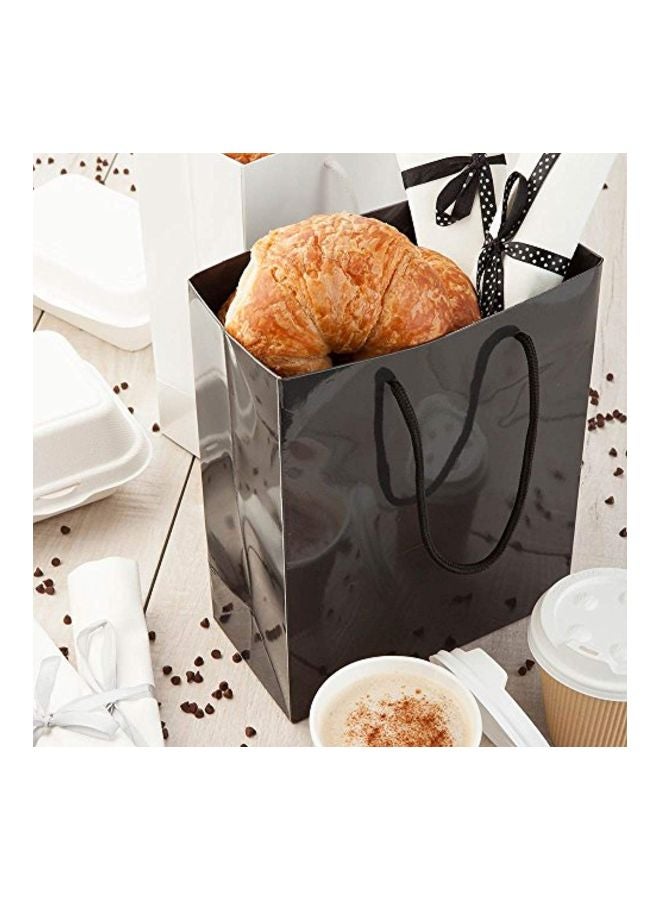 Restaurantware 10-Piece Paper Gift Bag Set 14x9.5 inch Black - Image 3
