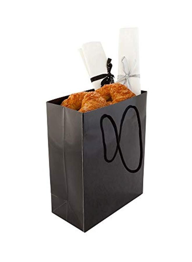 Restaurantware 10-Piece Paper Gift Bag Set 14x9.5 inch Black - Image 2