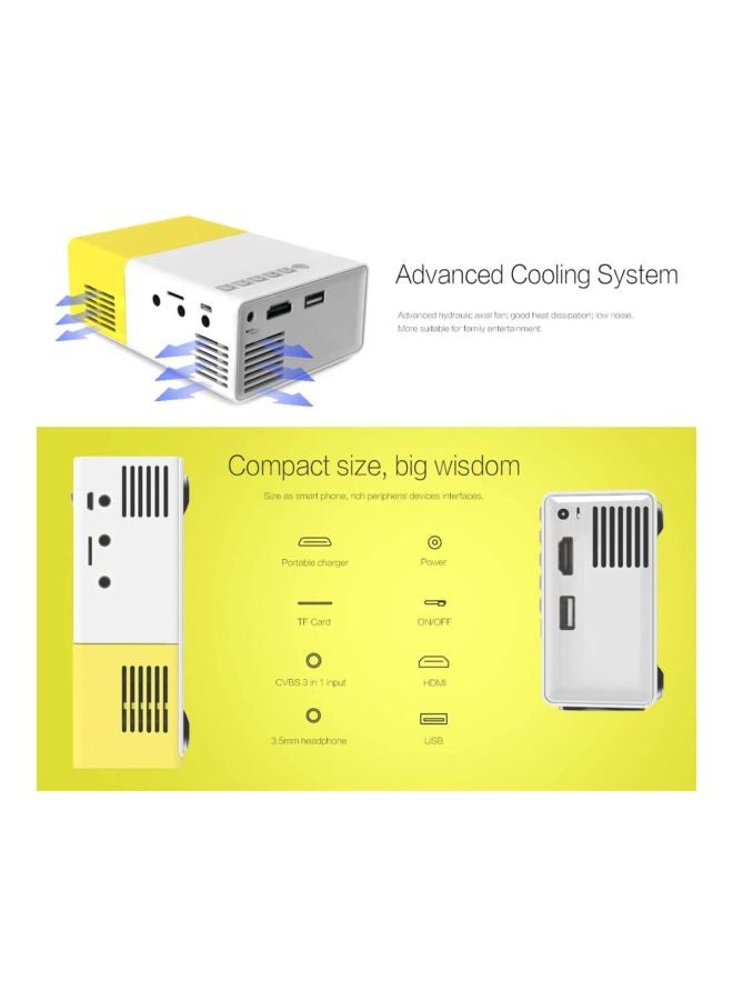 Portable LED Projector YG-300 Yellow/White  - Image 5