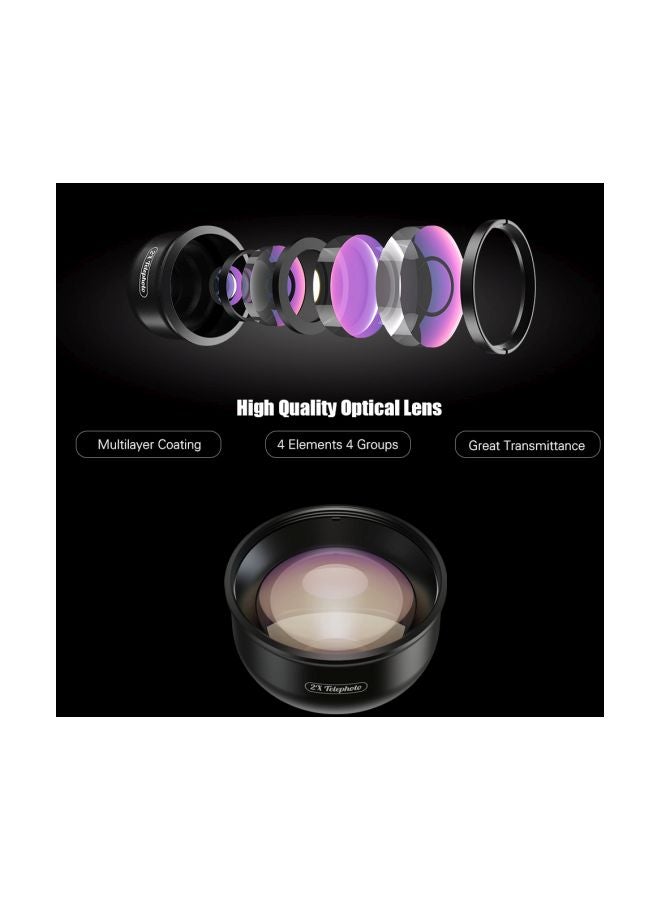 APEXEL Multi-Layer Phone Telephoto Lens For iPhone X/Xs/8P, Samsung Galaxy, Huawei, Xiaomi Cellphones Black  - Image 4