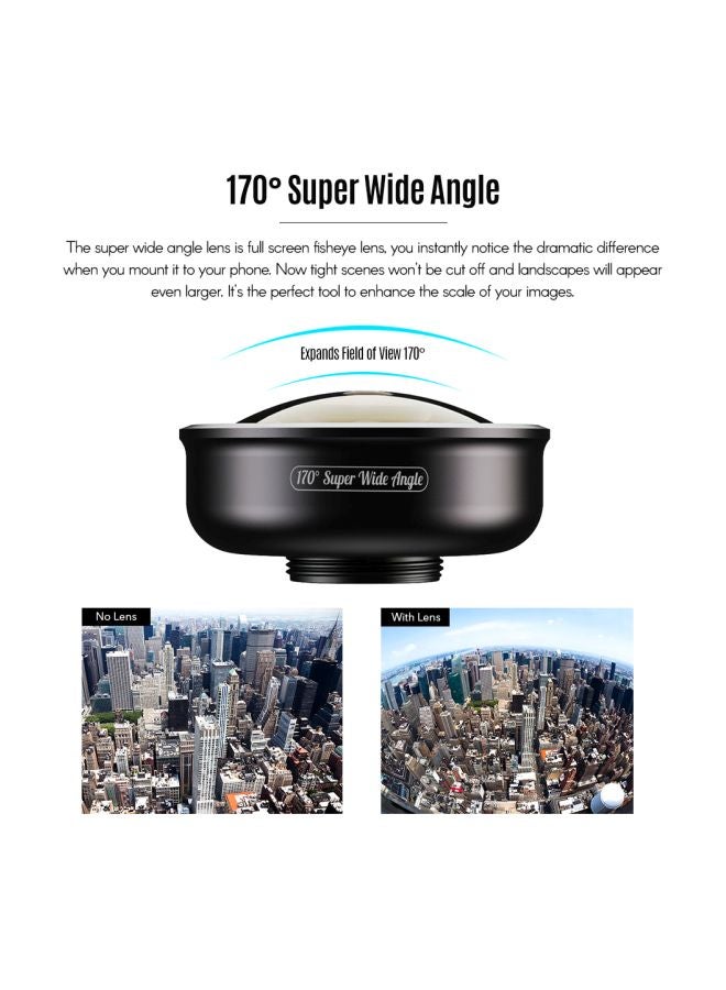 APEXEL Wide Angle HD Cellphone Lens Black  - Image 4