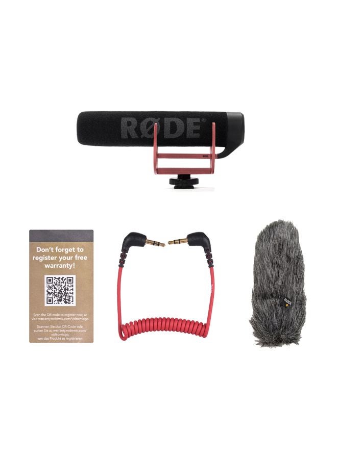 RODE VideoMic GO Directional Microphone For Canon Nikon Sony DSLR DV Camcorder Black/Red - Image 2