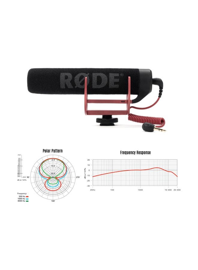 RODE VideoMic GO Directional Microphone For Canon Nikon Sony DSLR DV Camcorder Black/Red - Image 4