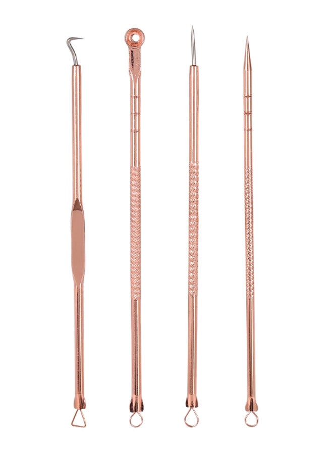 Delaman 4-Piece Blackhead Acne Removal Tool Set Rose Gold