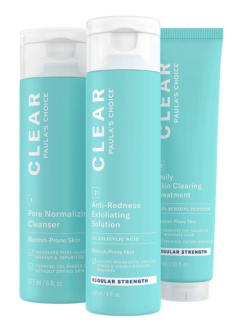 باولاز تشويس مجموعة كلير لعلاج حب الشباب بالقوة العادية - من 3 قطع