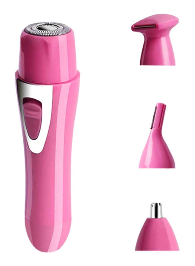 4-In-1 Electric Facial Hair Remover Trimmer Kit Pink/Silver
