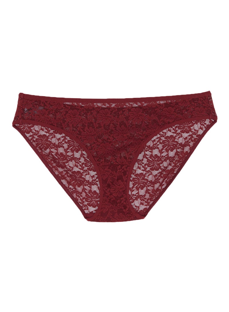 Amante - Low Rise Bikini Panty Maroon - Image 1
