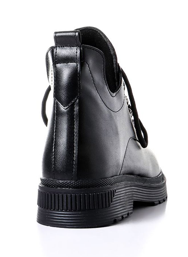 Levent Casual Leather Ankle Boot Black - Image 4