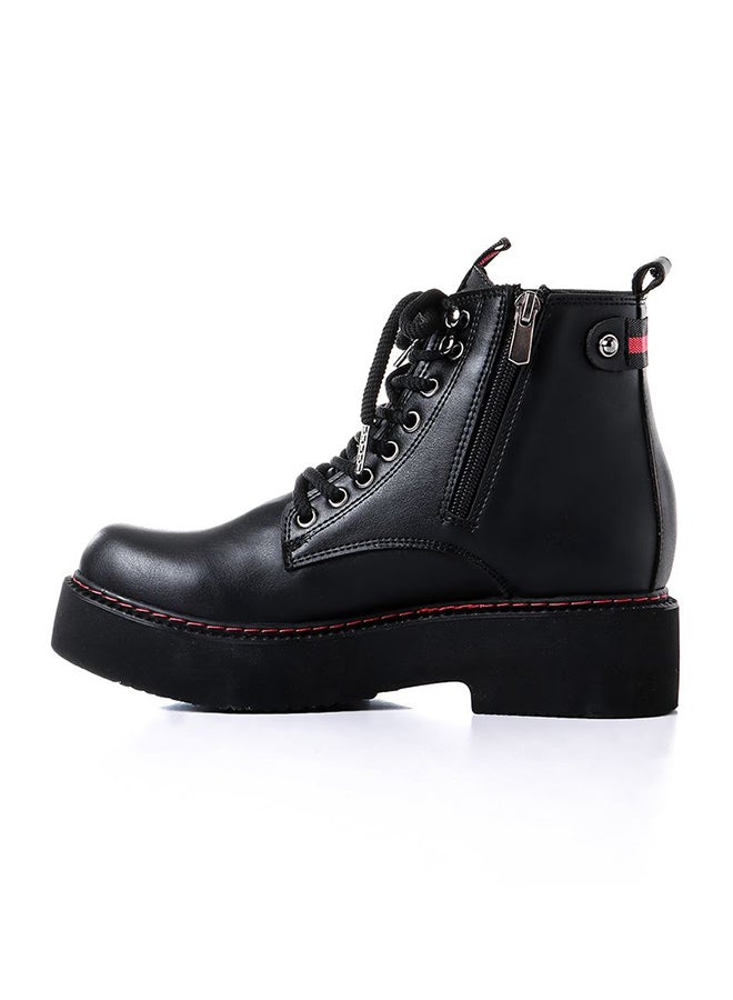 Levent Leather Lace Up Ankle Boot Black - Image 3