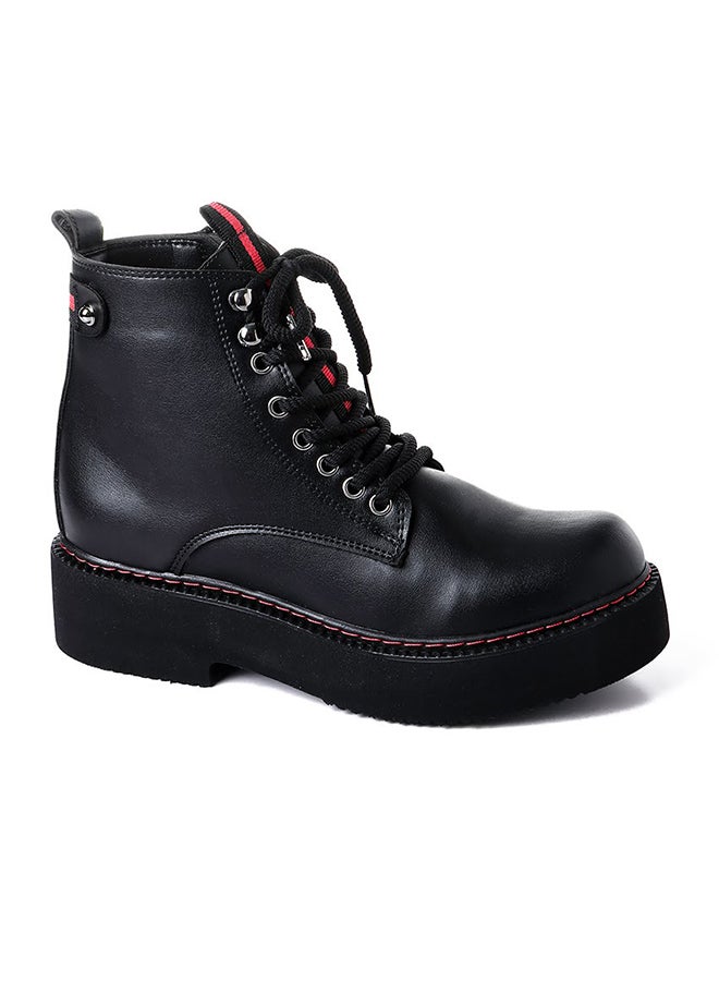 Levent Leather Lace Up Ankle Boot Black - Image 2