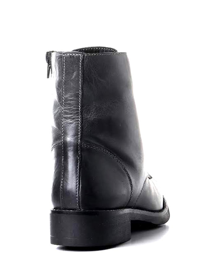 Levent - Leather Lace Up Ankle Boot Dark Grey - Image 1