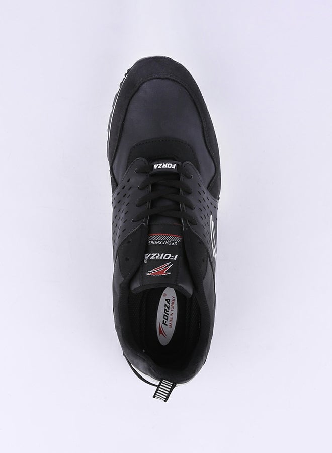 Levent - Pu Leather Lace Up Sneaker Black - Image 1