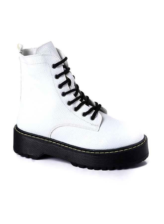 Levent Casual Leather Ankle Boot White - Image 2