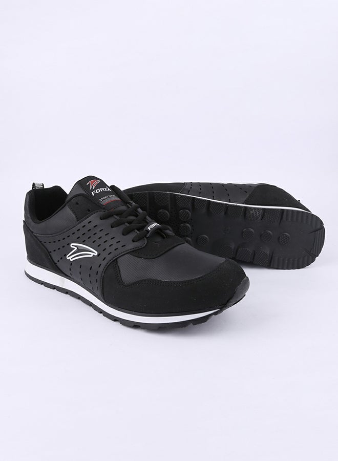 Levent - Pu Leather Lace Up Sneaker Black - Image 1