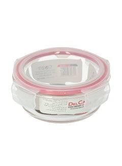 DELCASA BRS Round Glass Air Tight Container Pink/Clear 18.6x10.2cm  - Image 1