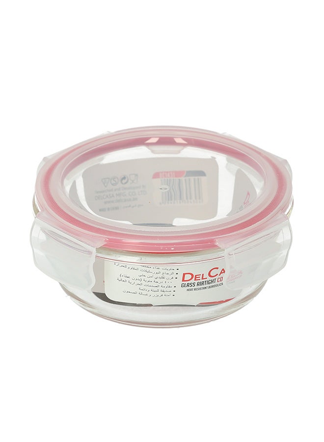 DELCASA BRS Round Glass Air Tight Container Pink/Clear 18.6x10.2cm  - Image 1