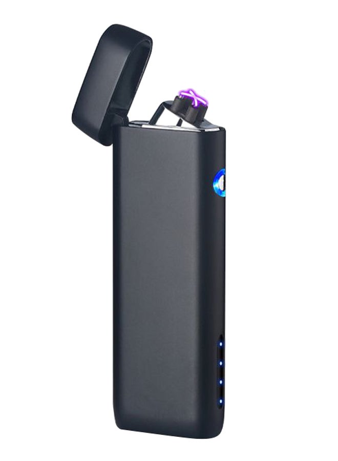 ماركة غير محددة ولاعة سجائر بقوس كهربائي مزدوج قابلة للشحن بمنفذ USB لون أسود زائف/ فضي 