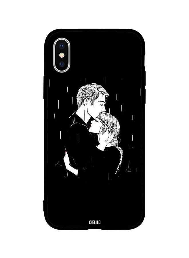 CIELITO Skin Case Cover -for Apple iPhone XR Couple Standing in Rain Kissing -forehead Couple Standing in Rain Kissing Forehead 